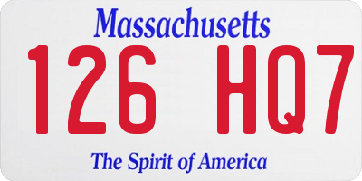 MA license plate 126HQ7