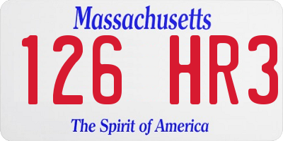 MA license plate 126HR3