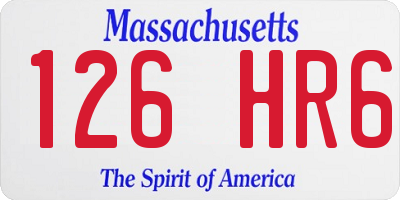 MA license plate 126HR6