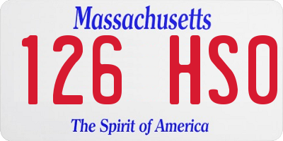 MA license plate 126HS0