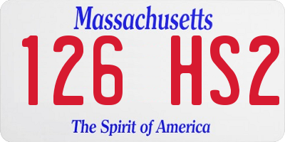 MA license plate 126HS2