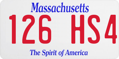 MA license plate 126HS4