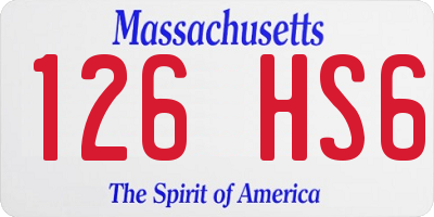MA license plate 126HS6