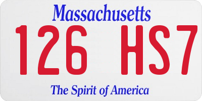 MA license plate 126HS7