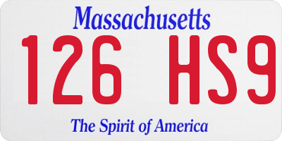 MA license plate 126HS9