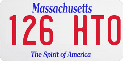 MA license plate 126HT0