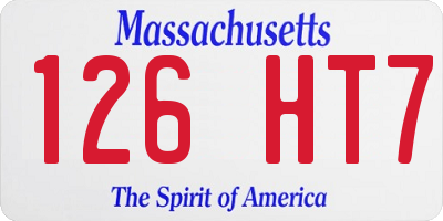 MA license plate 126HT7