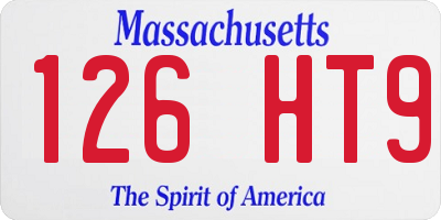 MA license plate 126HT9