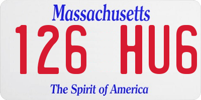 MA license plate 126HU6