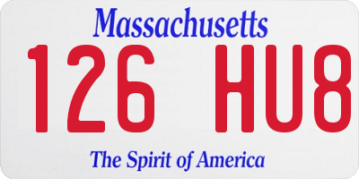 MA license plate 126HU8