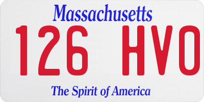 MA license plate 126HV0