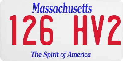 MA license plate 126HV2