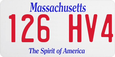 MA license plate 126HV4