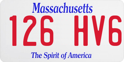 MA license plate 126HV6