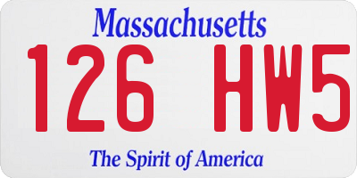 MA license plate 126HW5