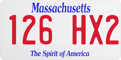 MA license plate 126HX2