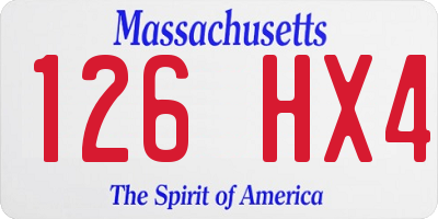 MA license plate 126HX4