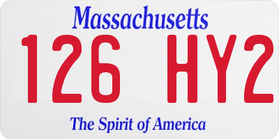 MA license plate 126HY2