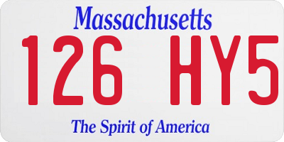 MA license plate 126HY5