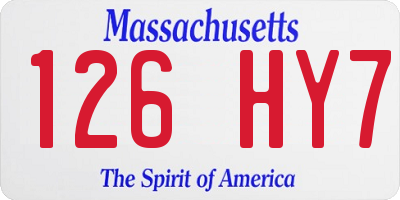 MA license plate 126HY7