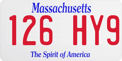 MA license plate 126HY9