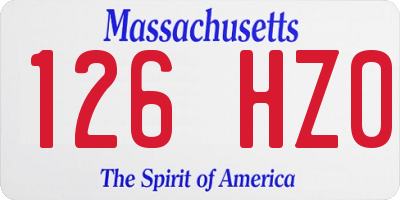 MA license plate 126HZ0