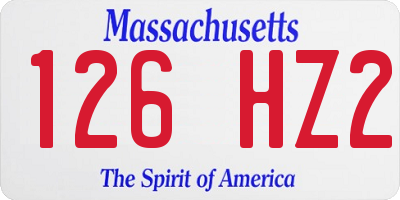 MA license plate 126HZ2