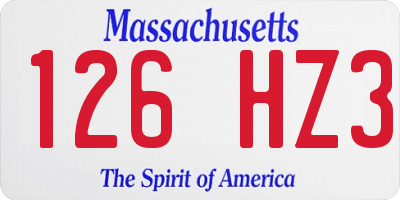 MA license plate 126HZ3