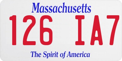 MA license plate 126IA7