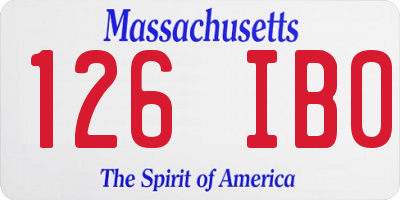 MA license plate 126IB0