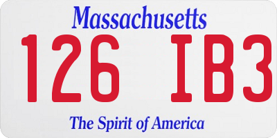 MA license plate 126IB3