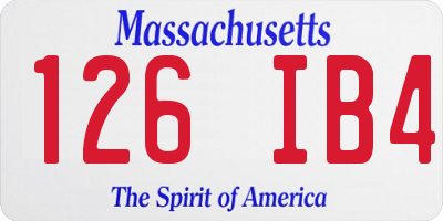 MA license plate 126IB4