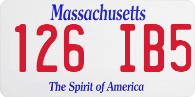 MA license plate 126IB5