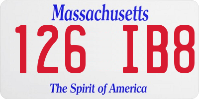 MA license plate 126IB8