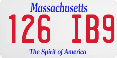 MA license plate 126IB9