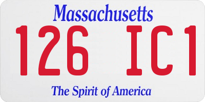 MA license plate 126IC1