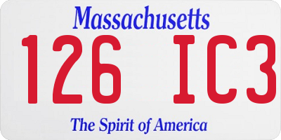 MA license plate 126IC3