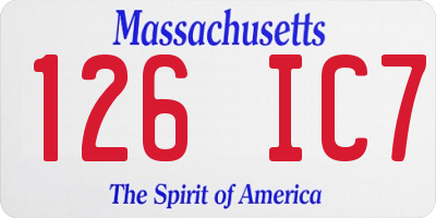 MA license plate 126IC7