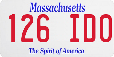 MA license plate 126ID0