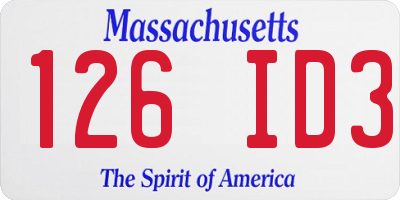 MA license plate 126ID3
