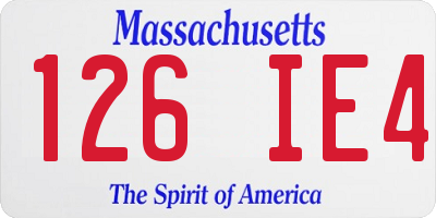 MA license plate 126IE4