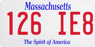 MA license plate 126IE8