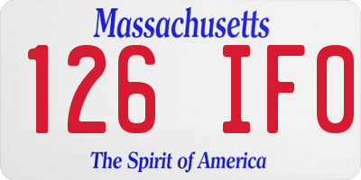 MA license plate 126IF0