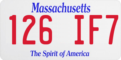 MA license plate 126IF7