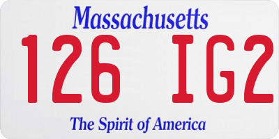 MA license plate 126IG2