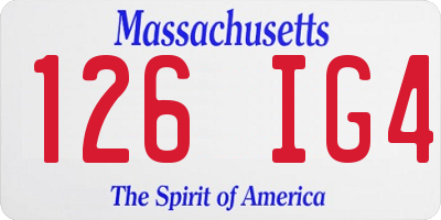 MA license plate 126IG4