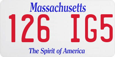 MA license plate 126IG5