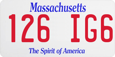 MA license plate 126IG6