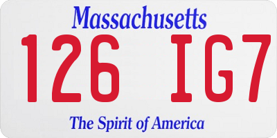 MA license plate 126IG7