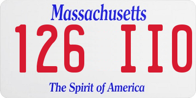 MA license plate 126II0